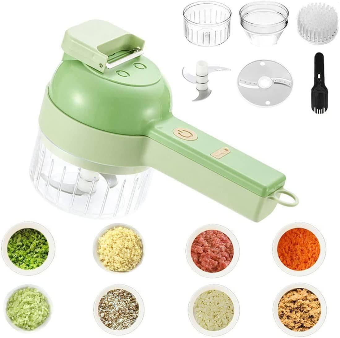 Wireless 4-in-1 Electric Vegetable Cutter | Chop, Slice & Mince in Seconds!