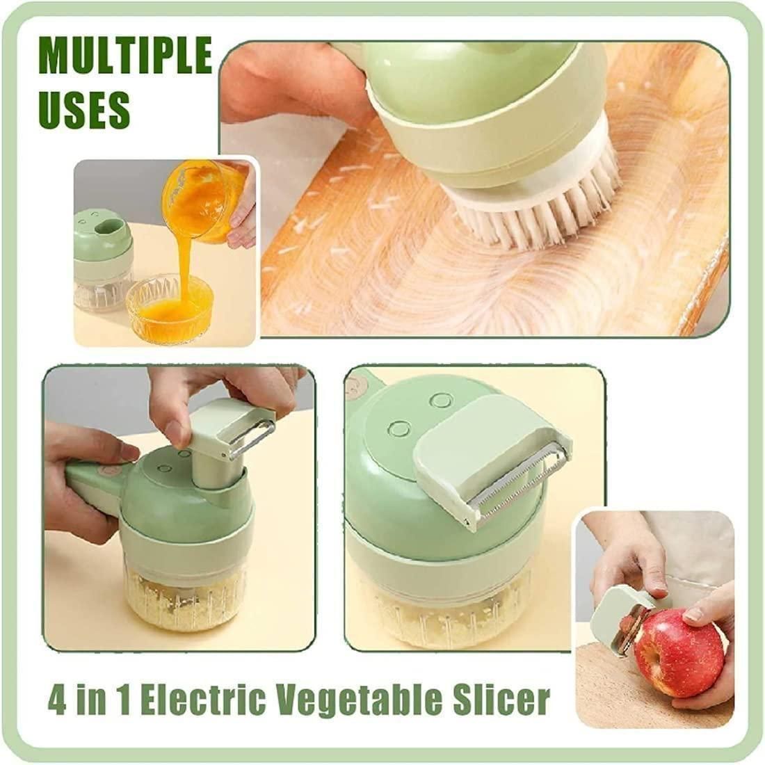 Wireless 4-in-1 Electric Vegetable Cutter | Chop, Slice & Mince in Seconds!