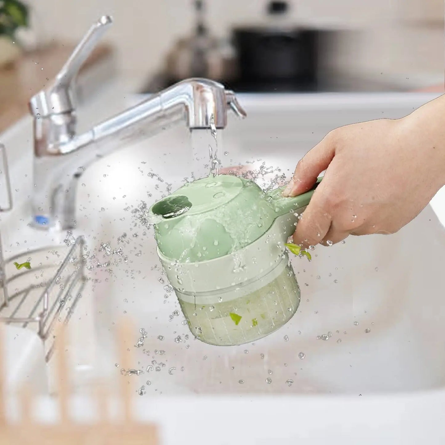 Wireless 4-in-1 Electric Vegetable Cutter | Chop, Slice & Mince in Seconds!