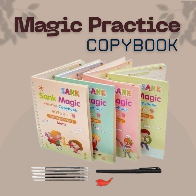 Sank Magic Practice Copybook (4 BOOKS,1 PEN,1 GRIP,10 REFILL) Pack of 1